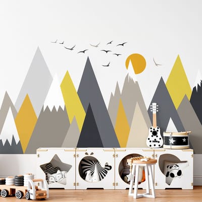 Kinderstickers van Scandinavische bergen, Lunaka, 100 x 150 cm