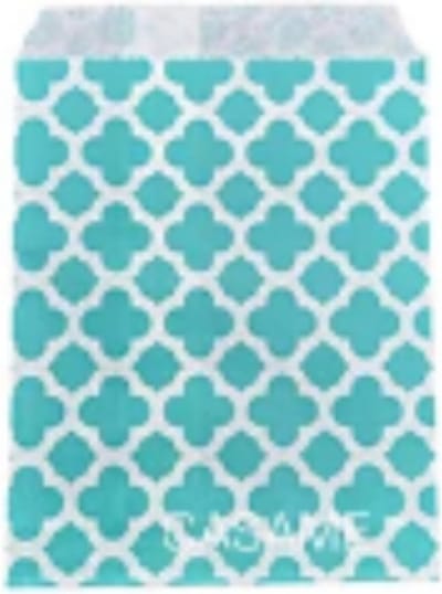 Blauw Cadeauzakje Met Honingraten 13x18 cm - 10 Stuks Cadeau Verpakking Blauw Met Wit