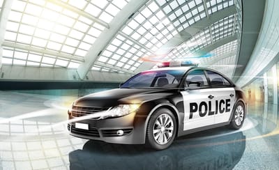 Police Car Photo Wallcovering