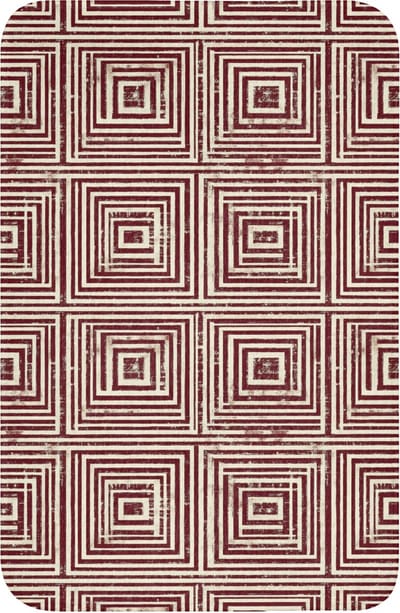 WC mat 40x60 cm - Antislip - Geometrisch - Patroon - Rood - Toiletmat - Vloermat - Douchemat - Toilet tapijt - Toiletmatten