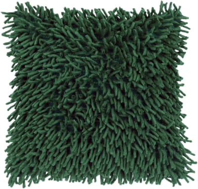 Urbane Hide Fluffora Luxe Shaggy Kussenhoes - 45x45 cm - Wol, Katoen & Polyester - Sierkussenhoes Donkergroen - 'Fluffy' Winterdecoratie (Zonder Binnenkussen)