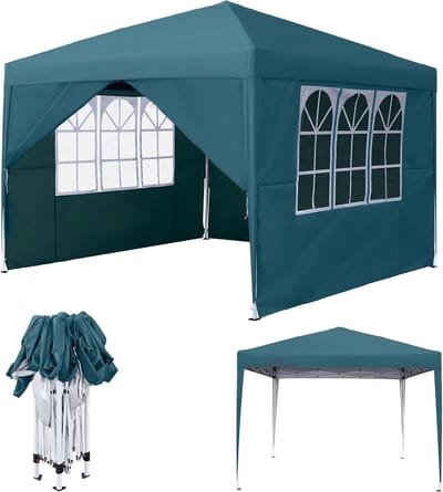 Pop-up Tuinpaviljoen - Partytent Vouwtent - Buitenfeesten Organiseren - Waterdicht en UV-beschermend - 25 x 25 m - Groen