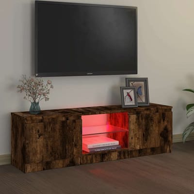 vidaXL - Tv-meubel - met - LED-verlichting - 120x30x36 - cm - gerookt - eikenkleur