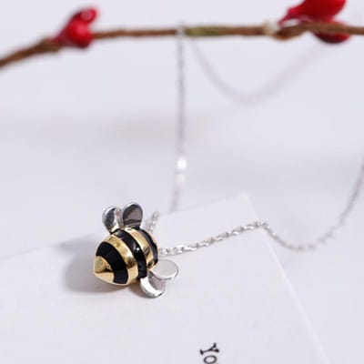 Prachtige Bij Hanger Ketting 925 Sterling Zilver Mode Creatief Vrouwelijk Schattig Sieraden D5QB gray