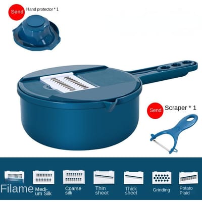 1 stuks Blauw/Keuken Multifunctioneel Salade Bestek Groentehakker Wortel Aardappel Handmatige Rasp Kook Groentegereedschap gray