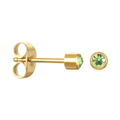 Aramat Jewels | Oorbellen | Stalen Oorstekers 3mm - Lichtgroen Kristal | | | |3mm | Staal | Kinderen, Volwassenen | Verkleurd niet