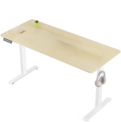 Elektrisch Sta-Bureau - Ergonomisch In Hoogte Verstelbare Werktafel voor Kantoor of Thuis - Inclusief USB-Oplaadpoort en Geheugenbediening - Color: 120x60cm Oak