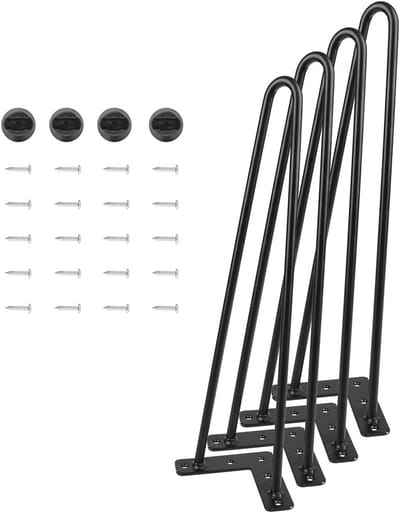 Set van 4 Zwarte Metalen Tafelpoten voor Meubels en Bureaus - 50 cm Hoog