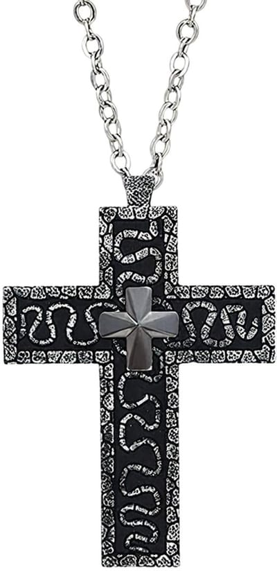 Dailygoods- Ketting Hoogwaardig Roestvrij Staal - Kruis Hanger - 3D Design - Antiek Ontwerp - Verborgen Compartiment - Perfect voor Gotische Stijl - Halsketting