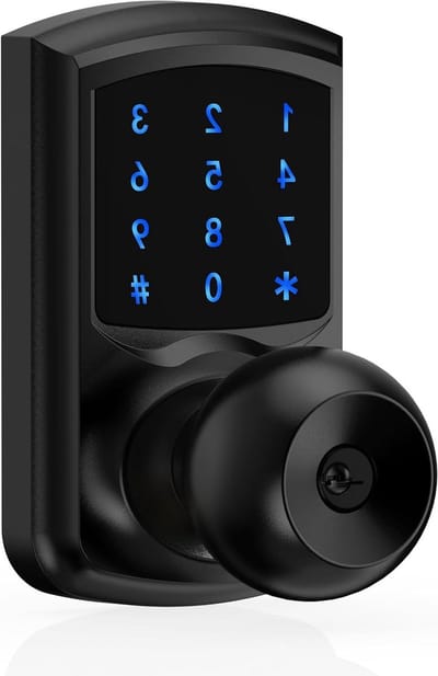 Elektronisch Deurslot - Keyless Deurknop Code - Huis Beveiligen - Anti-Peep Wachtwoord - Verstelbaar 60/70 mm - Mat Zwart