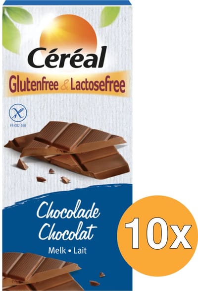 Céréal Melkchocolade Glutenvrij & Lactosevrij - 10 x 100 gr - Voordeelverpakking