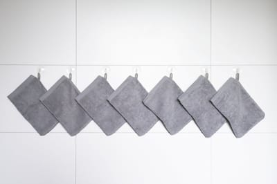 RELAKZ - Glacier Grey Washandjes Set 7 Stuks - 100% Katoen - 550 GSM - Zacht en Hoog Absorberend