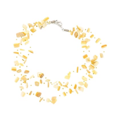 Behave - Ketting met crèmekleurige schelp kralen - Nikkelvrij - 40 cm