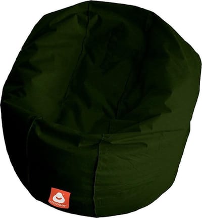Whoober ronde zitzak Ibiza L outdoor leger groen - Wasbaar - Voor binnen en buiten