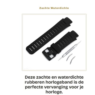 Dailygoods- Horlogeband Waterdicht - Vervangband voor SUUNTO X-LANDER - Rubber - Eenvoudig te Bevestigen - Duurzaam - Elegant Ontwerp - Horlogearmband