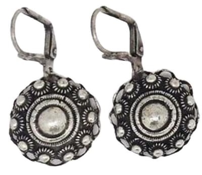 Zeeuws Meisje-Oorhangers - klassieke Zeeuwse knoopjes oogjesrand zwaar verzilverd,18 mm doorsnede