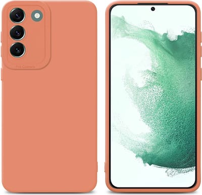 Cadorabo Hoesje geschikt voor Samsung Galaxy S22 PLUS in FLUID LICHT ORANJE - Beschermhoes gemaakt van flexibel TPU silicone Cover Fluid Case
