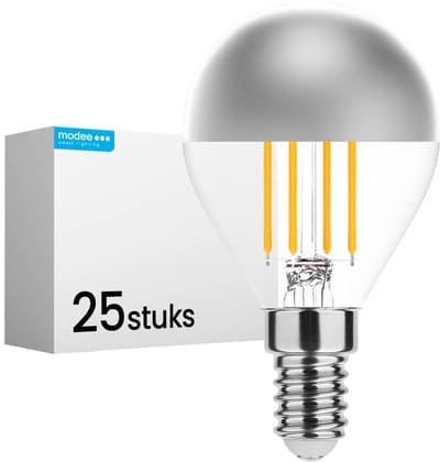 Modee E14 LED Lamp 4W - 400lm - 2700K - Warm Wit - LED Filament Globe Mini P45 Kopspiegellamp - Vervangt 40W Halogeen Gloeilamp - 25 stuks