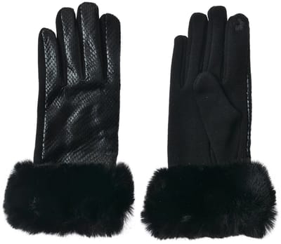 Clayre & Eef Handschoenen Winter 9x23 cm Zwart Polyester