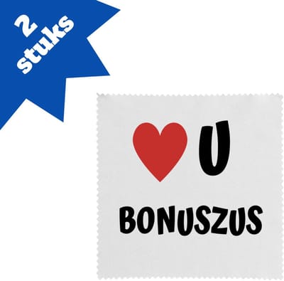 Akyol - love u bonuszus brillendoekjes - Zus - de liefste zus - verjaardag - cadeautje voor zus - zus artikelen - kado - geschenk - 17,8 bij 17,8 cm - 2 stuks