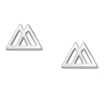 EAR IT UP - Oorbellen - Driehoek - Dubbel - Push back oorknopjes - 925 sterling zilver - 7 x 5 mm - 1 paar