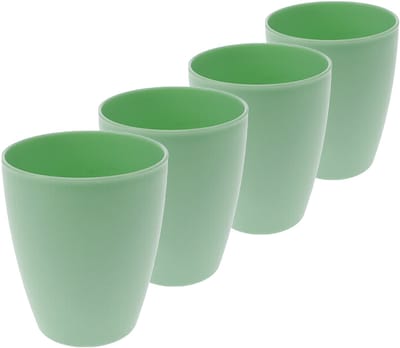 Excellent Houseware drinkbekers van onbreekbaar kunststof - 6x - 340 ml - groen - kinderen - Limonade bekers - Campingservies - picknickservies