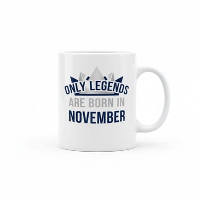 Only Legends Are Born in November Mok – Verjaardag Quote Koffiemok – 330 ml Keramische Mok Cadeau