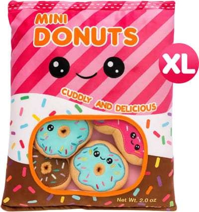 Snack Zakje met Donuts Pluche Knuffel XL 50 cm - Kawaii Kussen - Snack Plush Toy - TikTok knuffels voor kinderen jongens meisjes