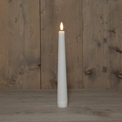 Annas collection - B.O.T. 3D Wick White Big Ribbel Candle 27 cm Rus...