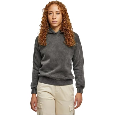 Urban Classics - Stone Washed Hoodie/trui - XS - Zwart