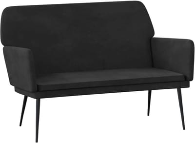 Bank - Zitbank - Ontspannen Zitten - Zacht Fluweel - 108x79x79cm - Zwart