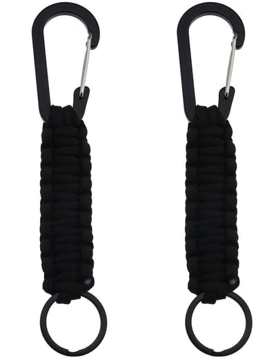 Dailygoods - Multifunctionele Sleutelhanger - Karabijnhaak Clips - Ideaal voor Reizen - Zwart - Sleutelhanger Accessoires - Voor Paraplu en Rugzak