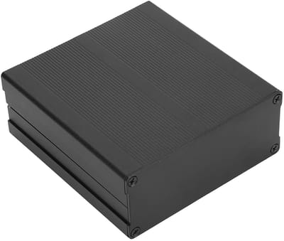 Projectdoos van Aluminium voor Elektronische DIY Circuiten - Matte Zwarte Behuizing 40 x 97 x 100mm, Ideaal voor Hobbyprojecten en Elektronica Assemblage