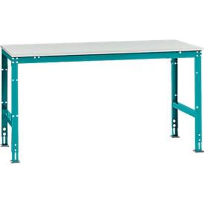 Manuflex werktafel UNIVERSAL Standaard, 1750 x 1000 mm, melamine lichtgrijs, waterblauw