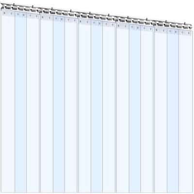 Rideau à lamelles en PVC transparent, Hauteur 2,4 m x Largeur 1,5 m x Épaisseur 2 mm, 10 PIÈCES Rideaux à lamelles pour chambre froide et congélateur, Porte en plastique étanche lisse