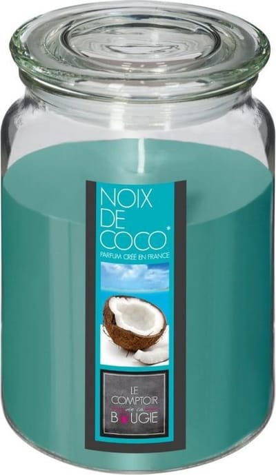 Le Comptoir de la Bougie geurkaars kokosnoot - geurkaarsen - kokonoot geur - 510g - Turqoise