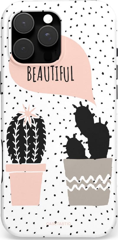 Casetastic Hoesje Geschikt voor Apple iPhone 16 Pro Max Magsafe - Stijlvolle Beschermende Duo-layer Case - Beautiful Cactus Liefde