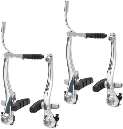 Remklauw V-rem - Fietsrem Onderdeel - Veilig Fietsen - Aluminium Constructie - 22-37mm - Zilver