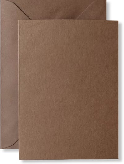 Cards & Crafts 20 x Kaarten & Enveloppen Chocolade Bruin - A6 / C6 - 10,5x15cm / 11,4x16,2cm - Rechthoekig