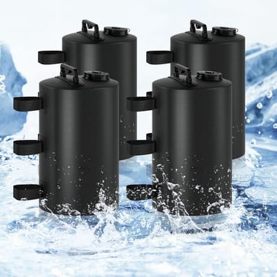 GELLDG 4 Stuks Waterballastzakken - Tentgewichten voor Pop-up Tenten - 10L 40kg per Zak, 33x21cm - Met Draaggreep en Rugbandsysteem - Winddicht, Waterdicht & Scheurvast - Geschikt voor Partytenten, Paviljoenen en Gartententen - Gemaakt van 500D PVC
