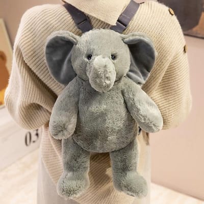 1 Stuks 40cm Schattige Pluche Luiaard Alpaca Lemuur Olifant Rugzak Speelgoed Schattig Dier Schoudertas Leeuwen Konijn Giraffe Leuk Cadeau 35-40cm gray