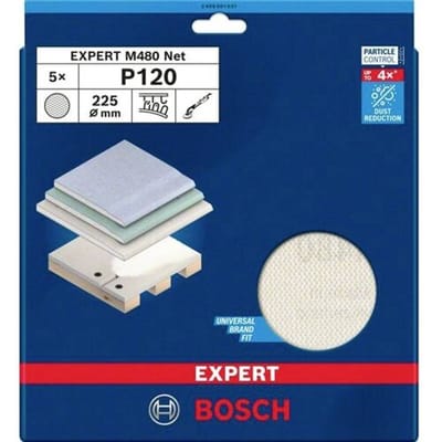 Bosch Accessories 2608901637 Schuurnet voor wand- en plafondschuurmachine Met klittenband Korrelgrootte (num) 120 (Ø) 225 mm 5 stuk(s)