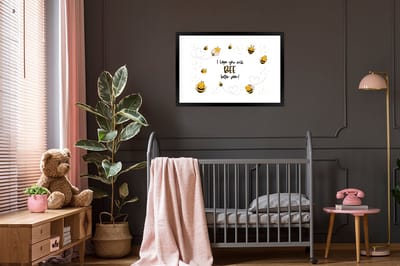 Fotolijst incl. Poster - Get well soon - Quote - Dieren - Bee - 90x60 cm - Posterlijst