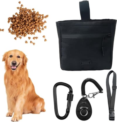Hondenlekkernijen Tas met Clicker, Draagbare Trainingstas met Poepzakjesdispenser voor Wandeling en Training