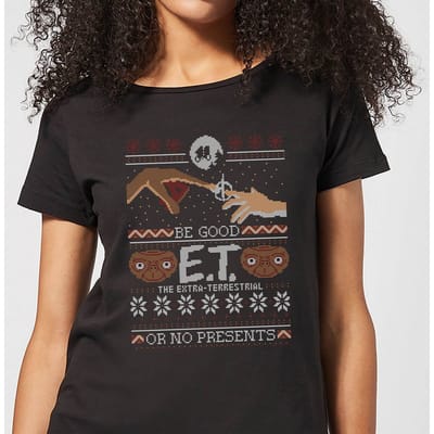 E.T. the Extra-Terrestrial Be Good or No Presents Women's T-Shirt - Black - 3XL