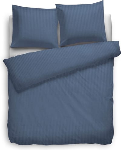 Heckettlane - Dekbedovertrek - Stripe donker blauw - Lits-jumeaux xl - Katoensatijn - Blauw