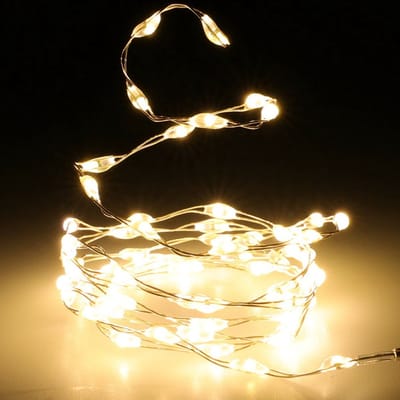 1x christmas decoration draadverlichting - zilver- 132 leds - wit - op batterijen - 200 cm