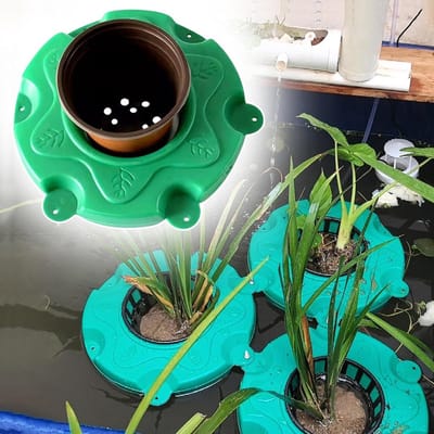 Zwevende mand - Drijvende bloempot - Vijver decoratie - Hydrocultuur systeem - 33 cm diameter - Groen
