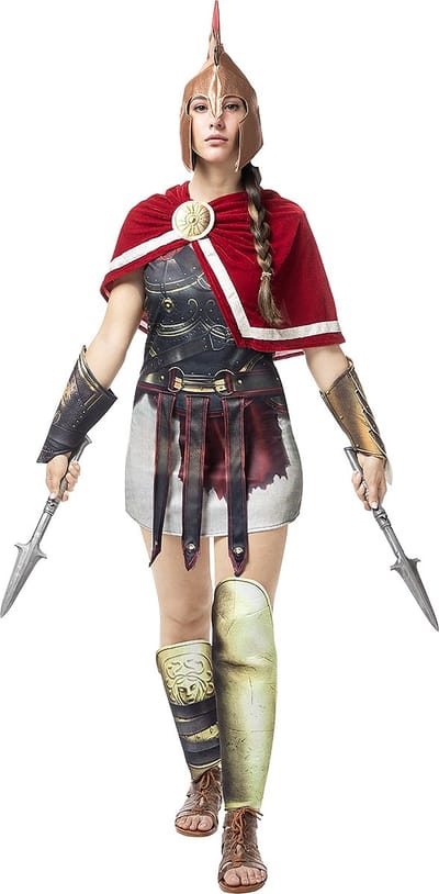Funidelia | Assassins Creed Odyssey Kostuum voor vrouwen  Videospellen, Films & Series, Assassin's Creed - Kostuum voor Volwassenen Accessoire verkleedkleding en rekwisieten voor Halloween, carnaval & feesten - Maat XS - Bruin