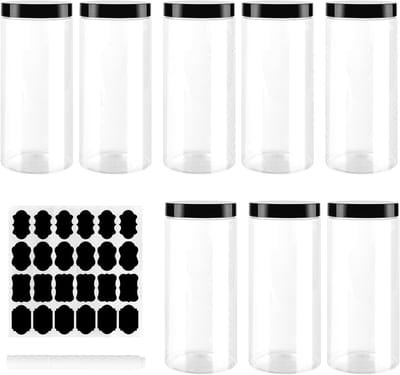 Opslagdozen met Deksel - Set van 8 Stuks, 1000ml Doorzichtige Opbergdozen voor Keuken en Organisatie